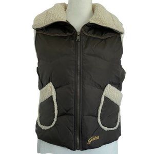 Guess Puffer Vest w/ Fleece Lined Collar